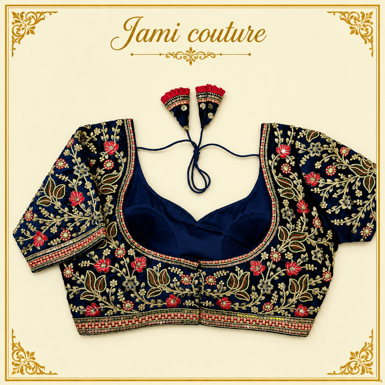 Velvet Heavy Handwork Designer Blouse – Size (38, Alterable to 42)