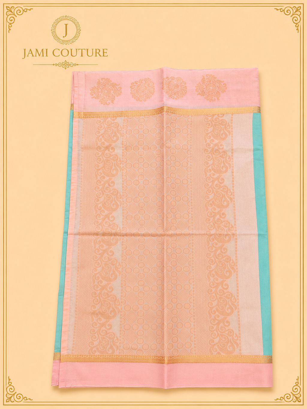 Sky Blue Premium Silk Cotton Saree with Woven Zari Buttis | Contrast Pink Blouse