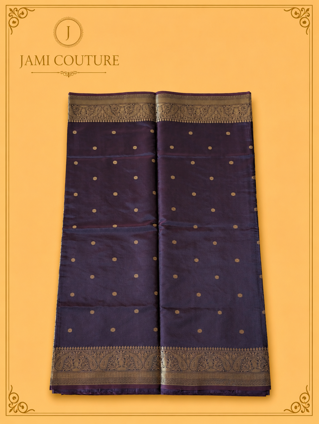 Deep Wine Kanchi-Style Warm Silk Saree with Zari Butti & Paisley Border | Matching Zari Blouse