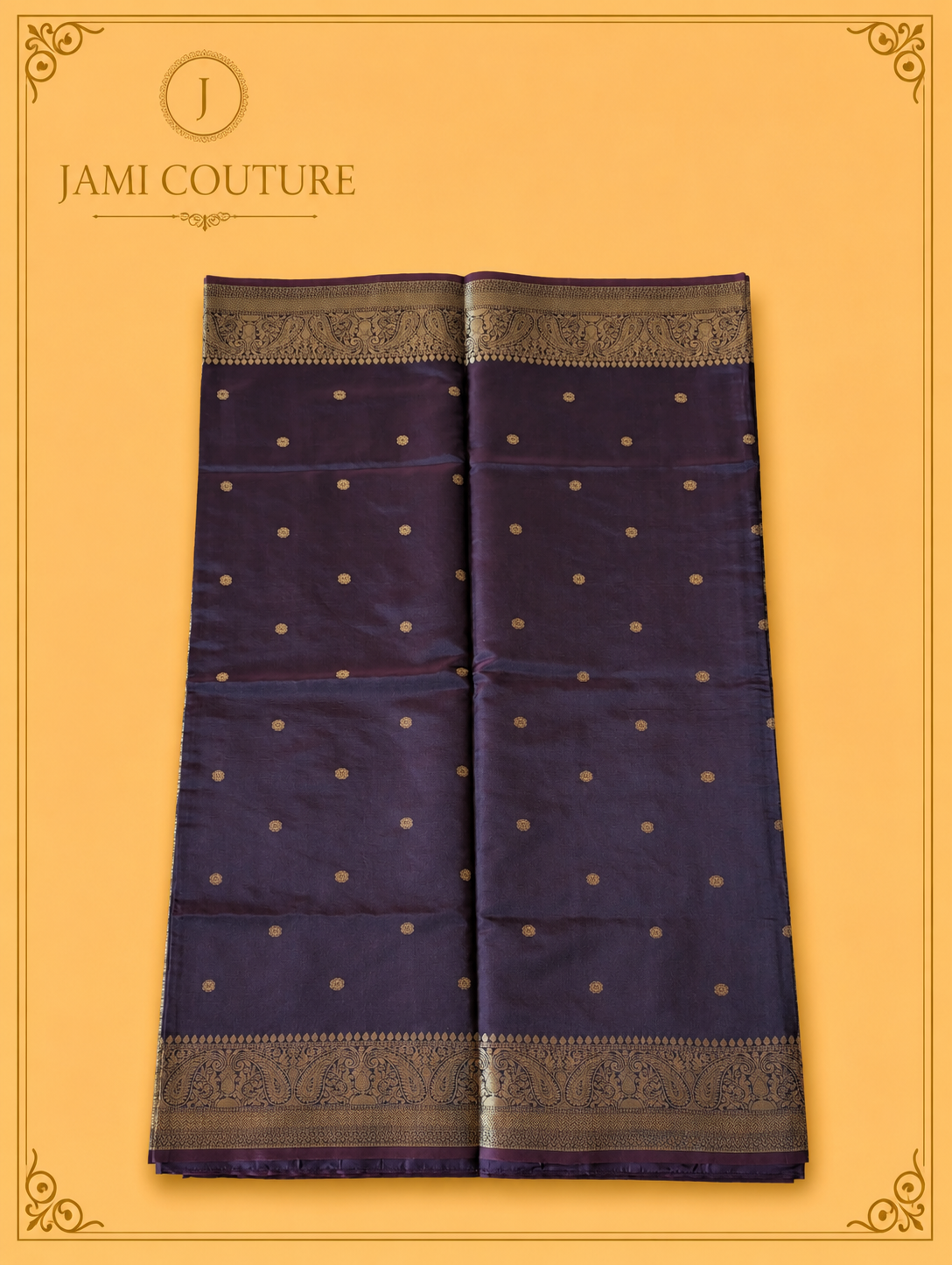 Deep Wine Kanchi-Style Warm Silk Saree with Zari Butti & Paisley Border | Matching Zari Blouse