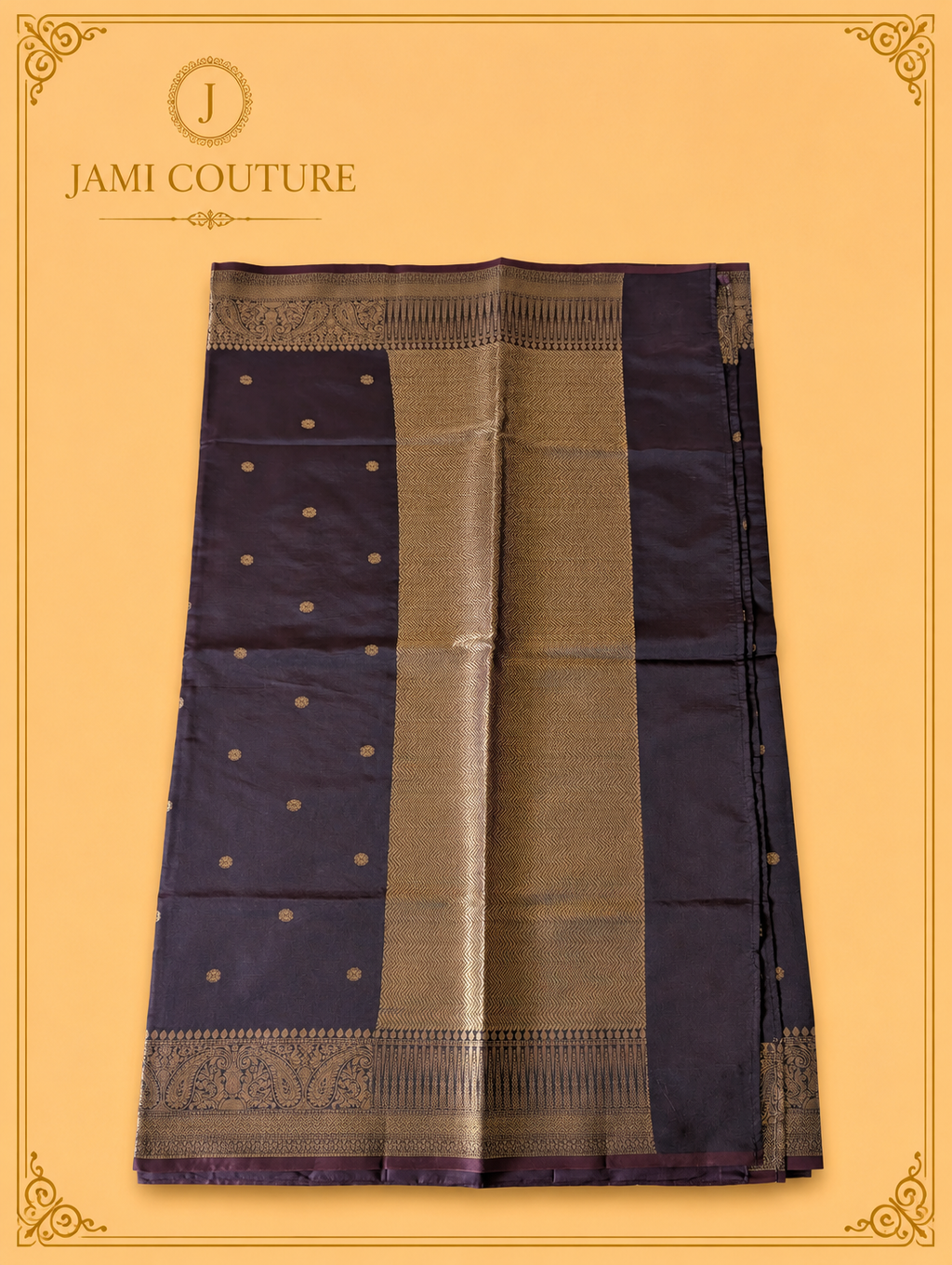 Deep Wine Kanchi-Style Warm Silk Saree with Zari Butti & Paisley Border | Matching Zari Blouse