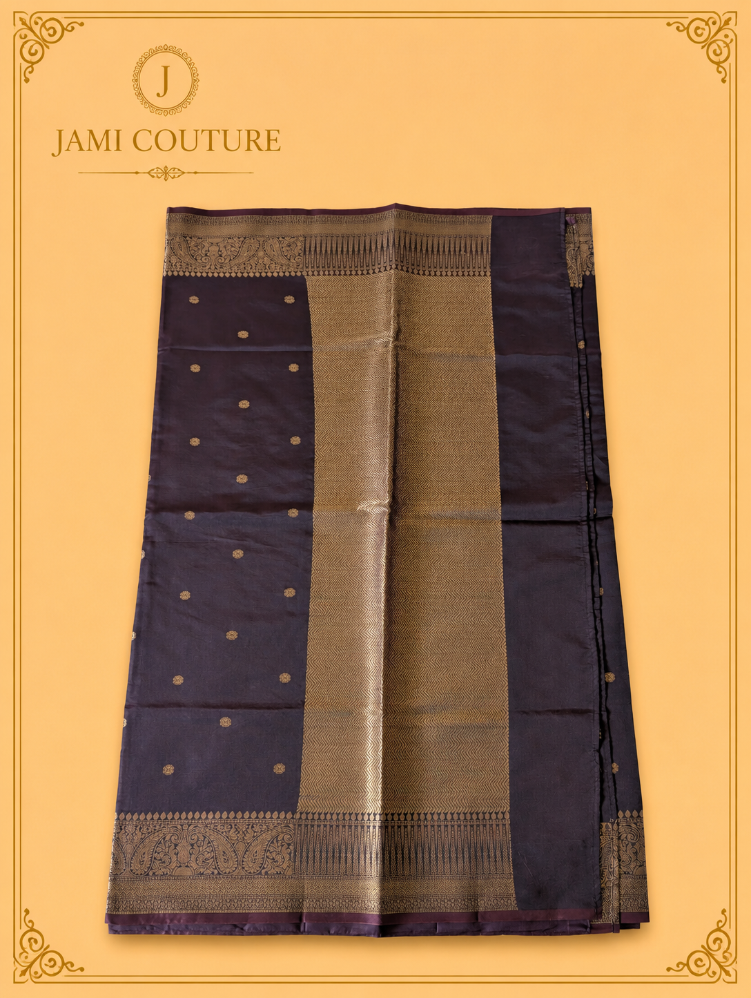 Deep Wine Kanchi-Style Warm Silk Saree with Zari Butti & Paisley Border | Matching Zari Blouse