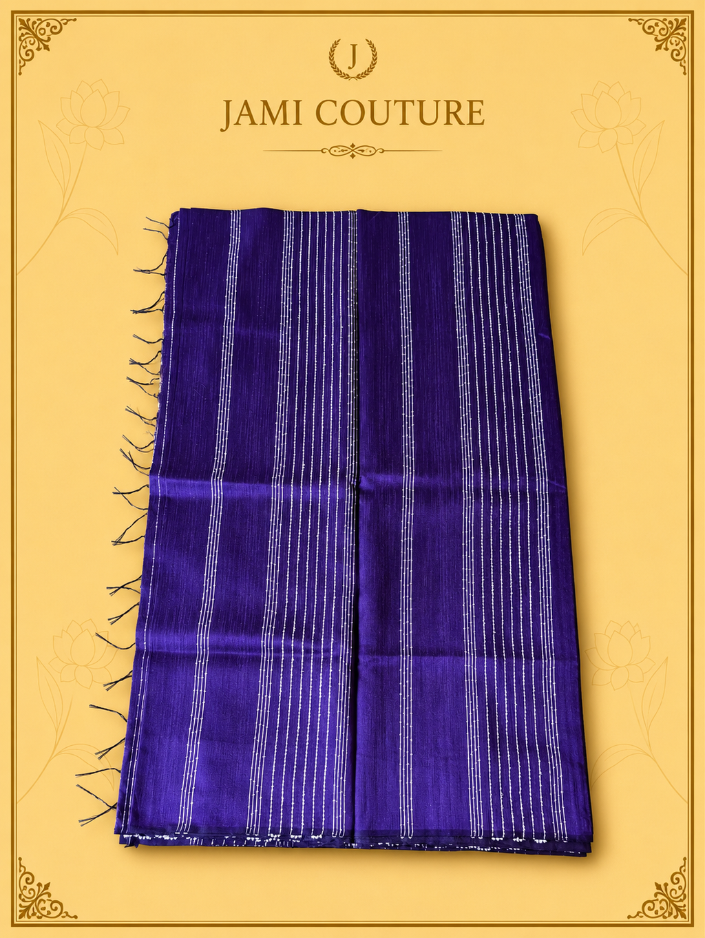 Royal Purple & Magenta Color-Block Party Wear Silk Saree with Fringe Tassels | Contrast Pink Blouse