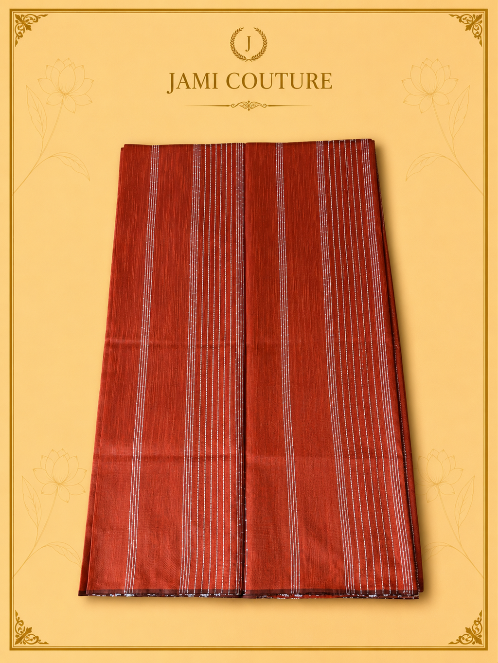 Purple & Rust Color-Block Party Wear Silk Saree with Fringe Tassels | Matching Purple Blouse