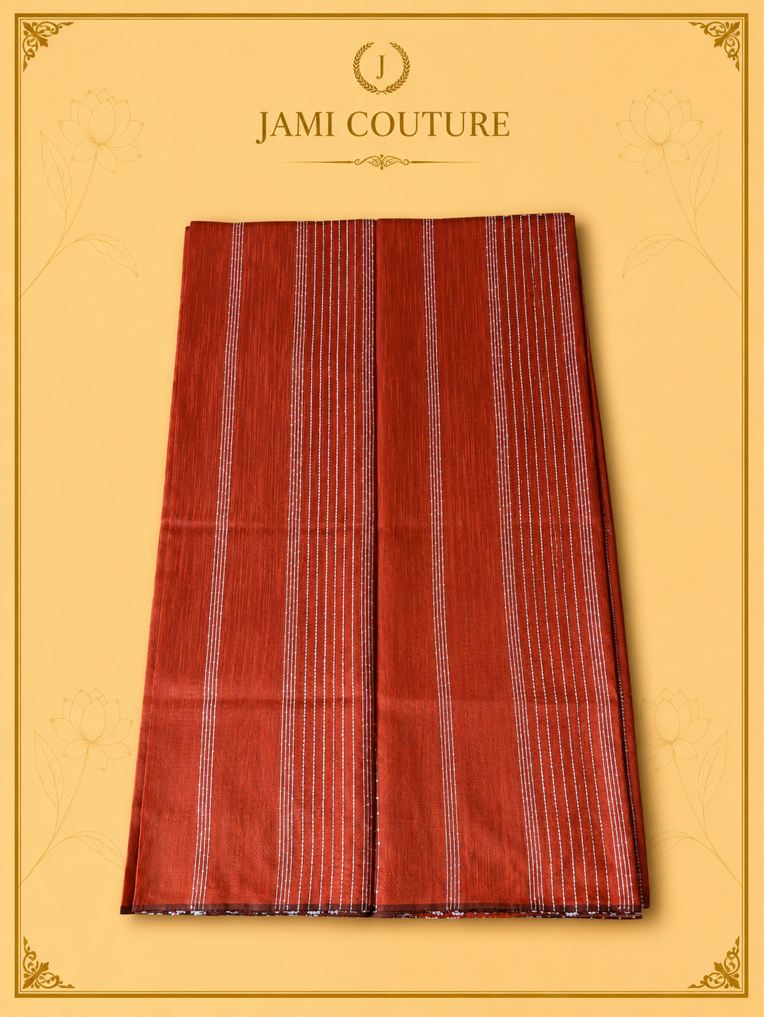 Purple & Rust Color-Block Party Wear Silk Saree with Fringe Tassels | Matching Purple Blouse