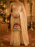 Red Velvet Tasselled Potli Clutch