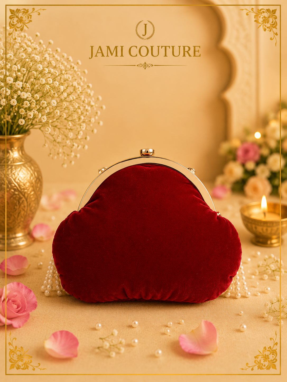 Red and Green Embellished Potli Clutch