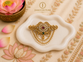 Antique Moti Hair Clip with Kundan Work & Pearl Tassels | Gold Plating