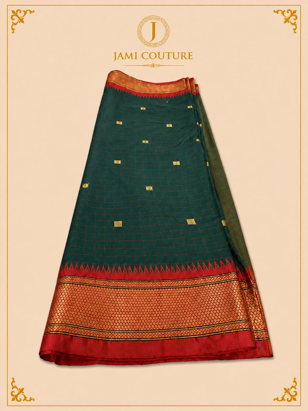 Silk Cotton Saree with Temple Border