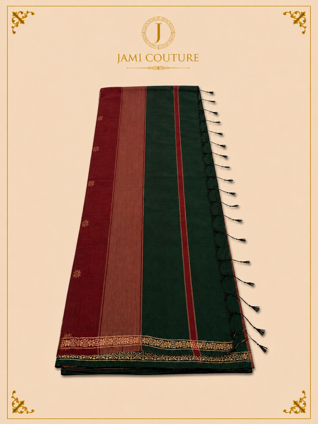 Silk Cotton Saree with Bold Striped Design