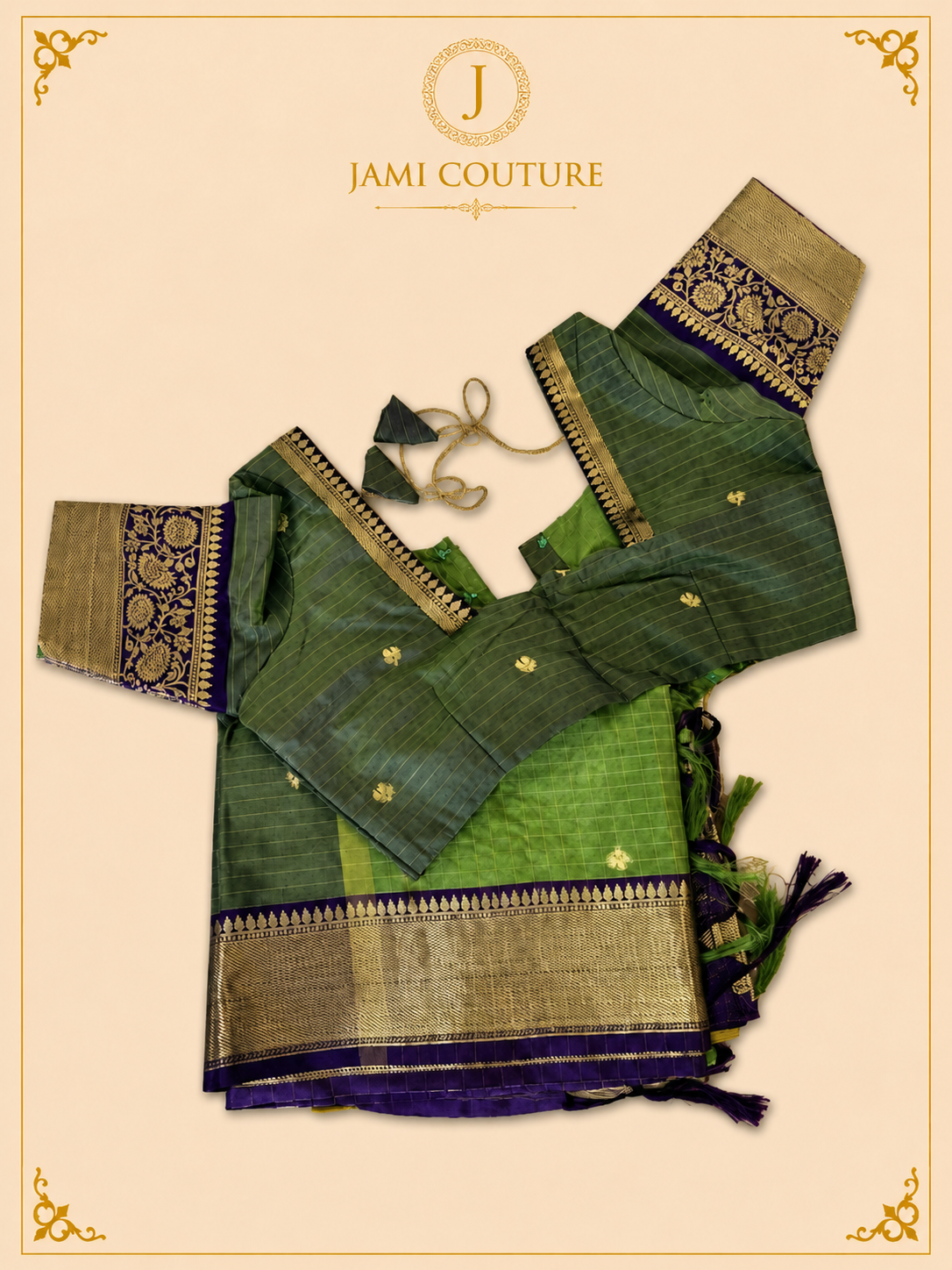 Silk Cotton Saree with Rich Floral Zari Border
