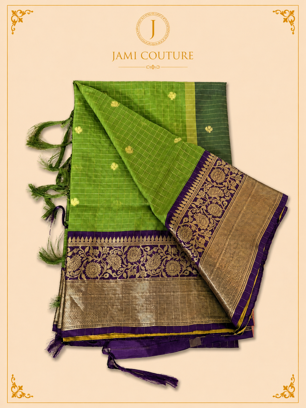 Silk Cotton Saree with Rich Floral Zari Border