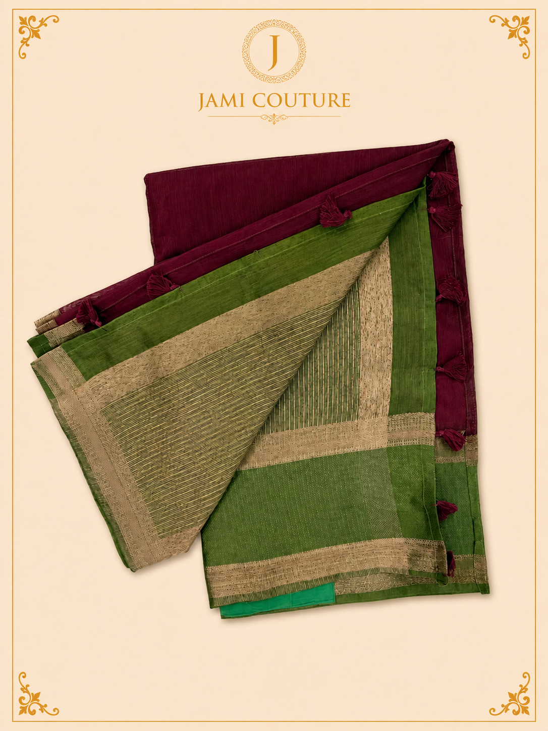 Elegant Handloom Jute Vegan Saree Set