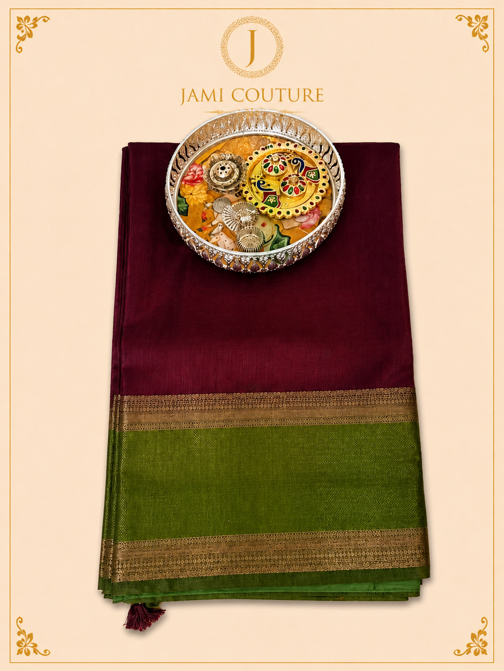 Elegant Handloom Jute Vegan Saree Set