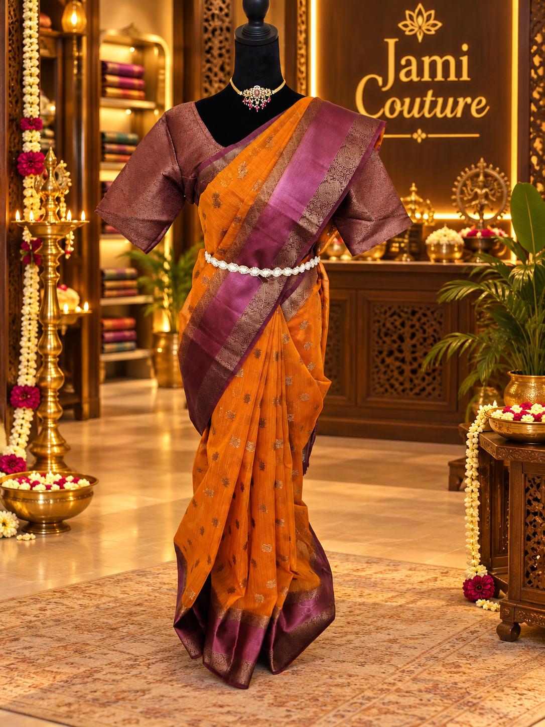 ✨ Premium Handpicked Jute Banarasi Saree with Gap Border ✨