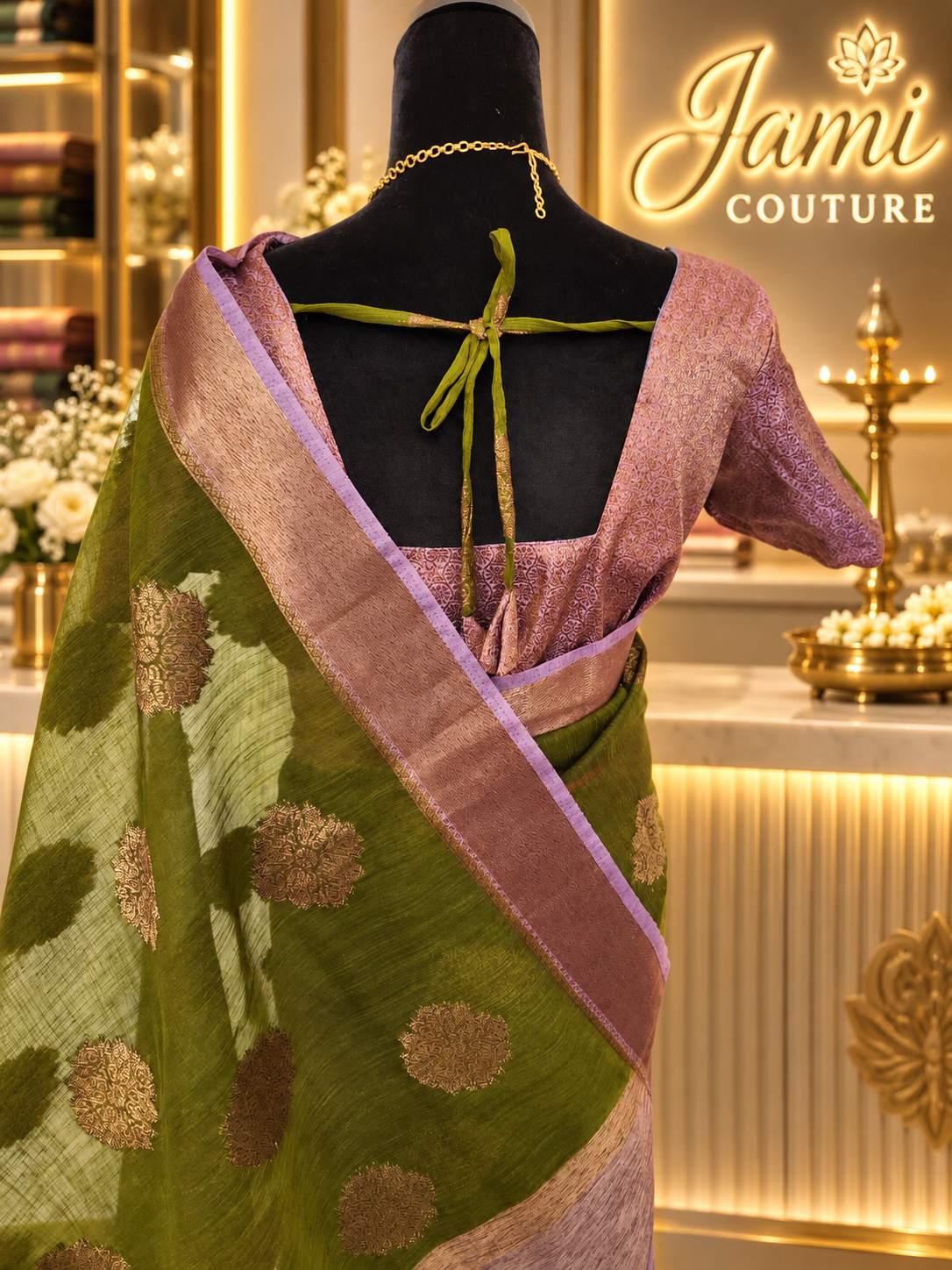 ✨ Premium Handpicked Jute Banarasi Saree with Gap Border ✨