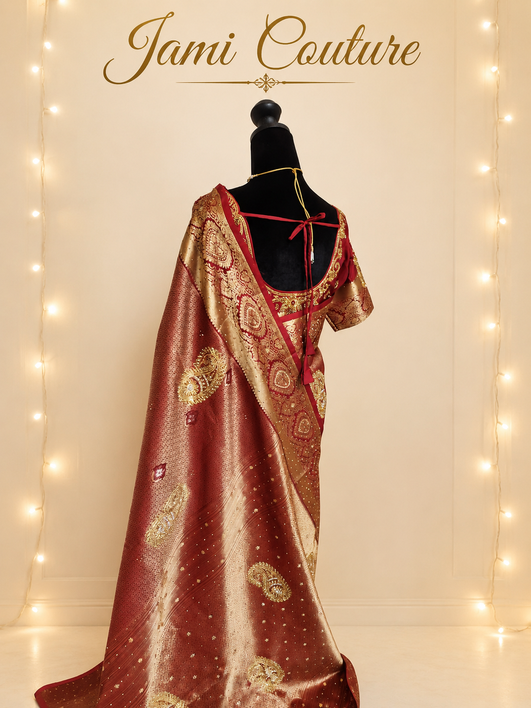 Maroon Premium Kanchi Silk Saree with Hand Zardosi Work