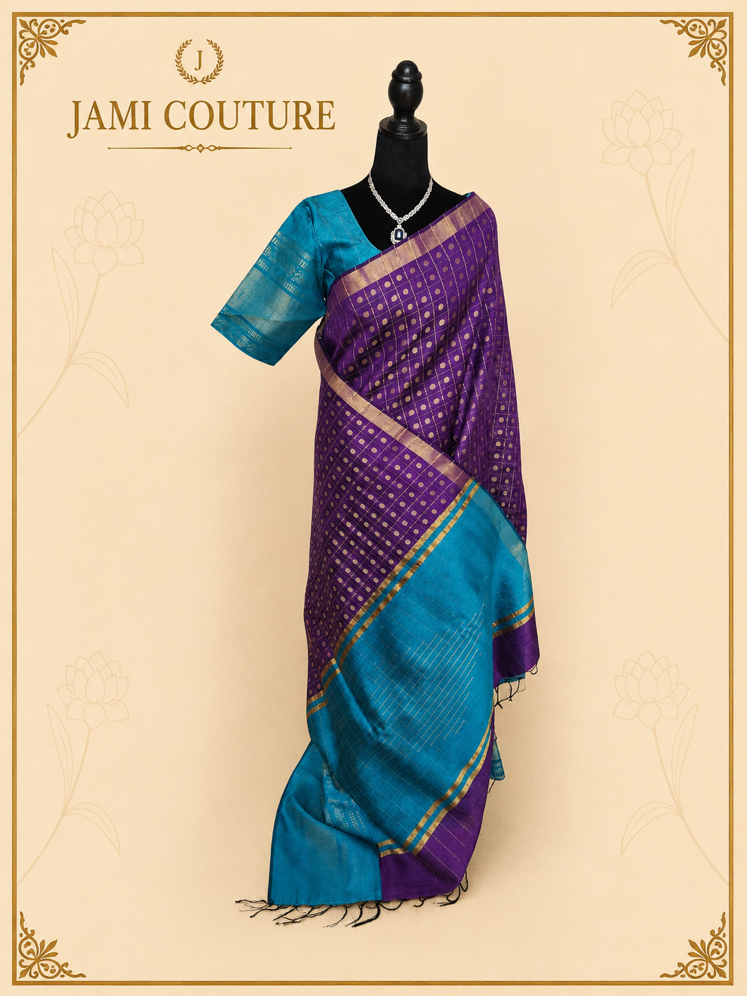 Silk Cotton Saree with 1000 Butta Weave!