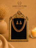 Antique Gold Floral Coin Necklace Set with Ruby & Emerald Stones & Matching Jhumkas | Traditional Temple Jewelry