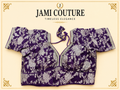 Purple Pure Dola Silk Readymade Blouse with Golden Floral Weaving | Ready-to-Wear Saree Blouse