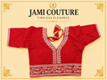Red Pure Roman Silk Readymade Blouse with Golden Embroidery | Ready-to-Wear Saree Blouse