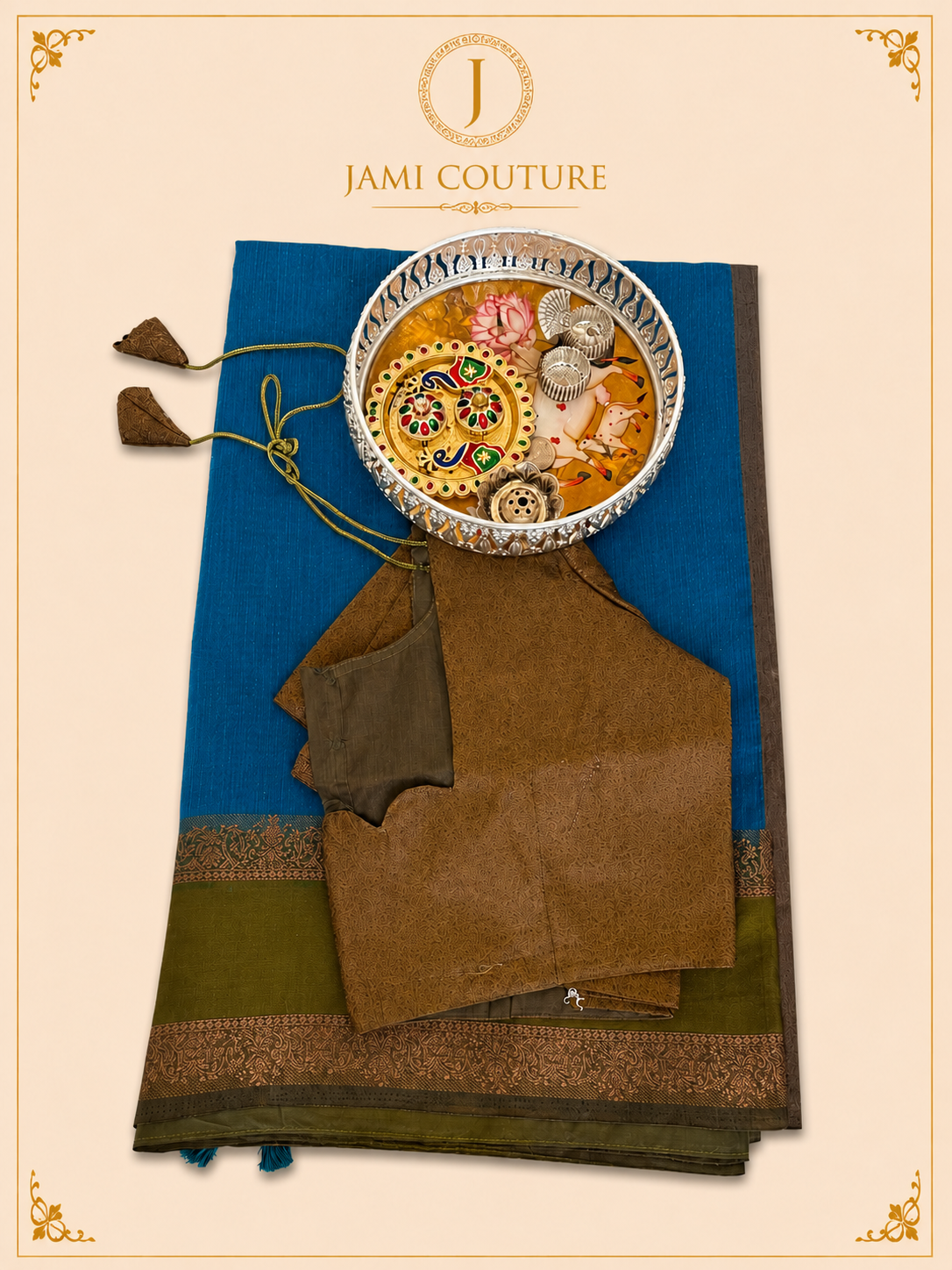 Elegant Handloom Jute Vegan Saree Set