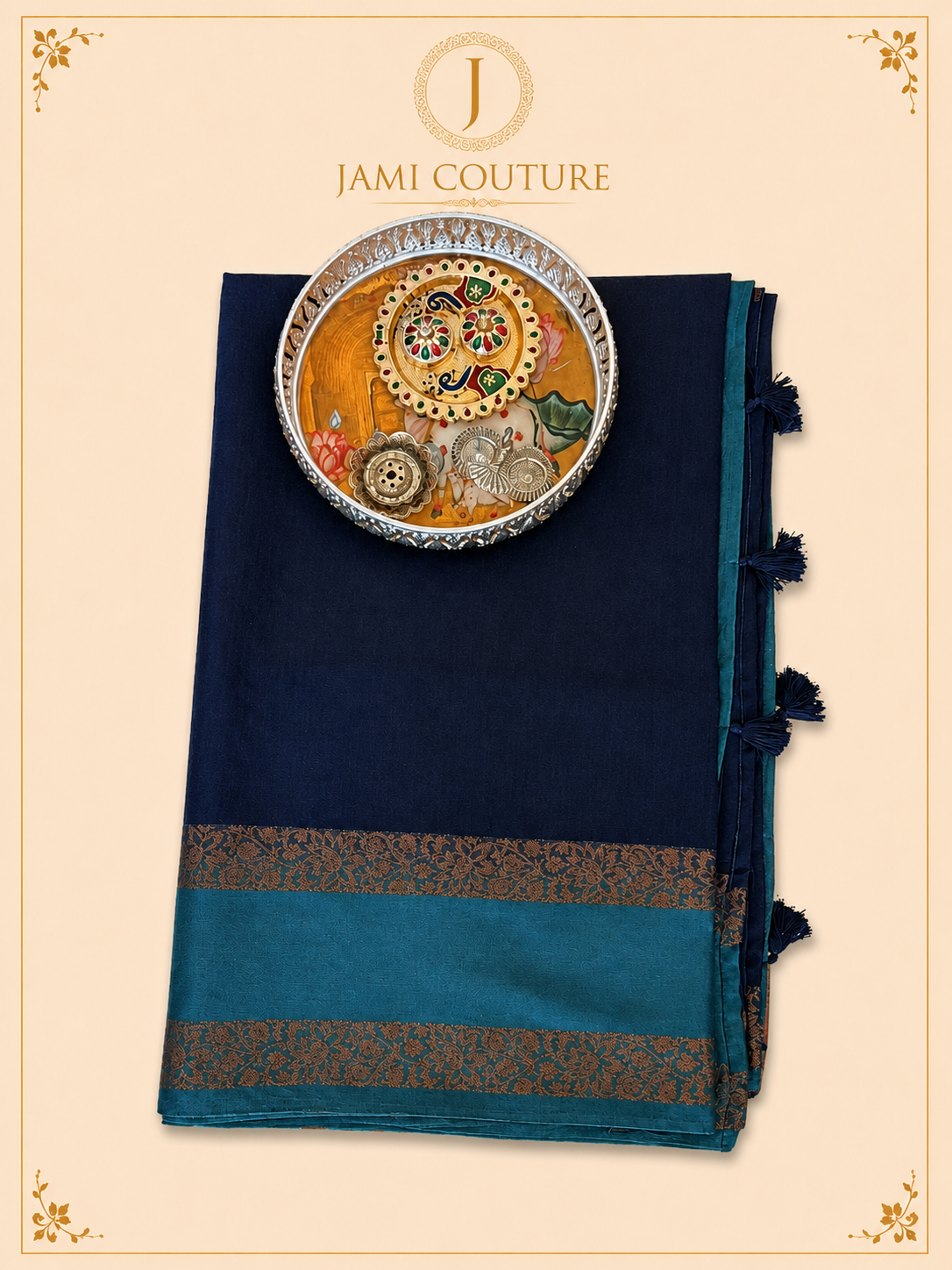 Elegant Handloom Jute Vegan Saree Set