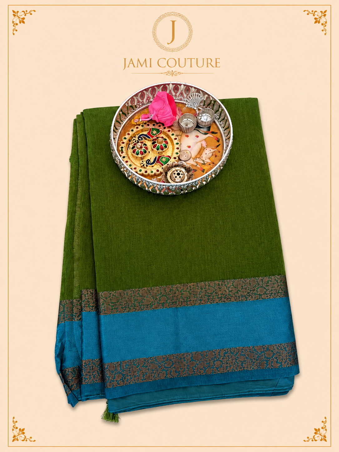 Elegant Handloom Jute Vegan Saree Set