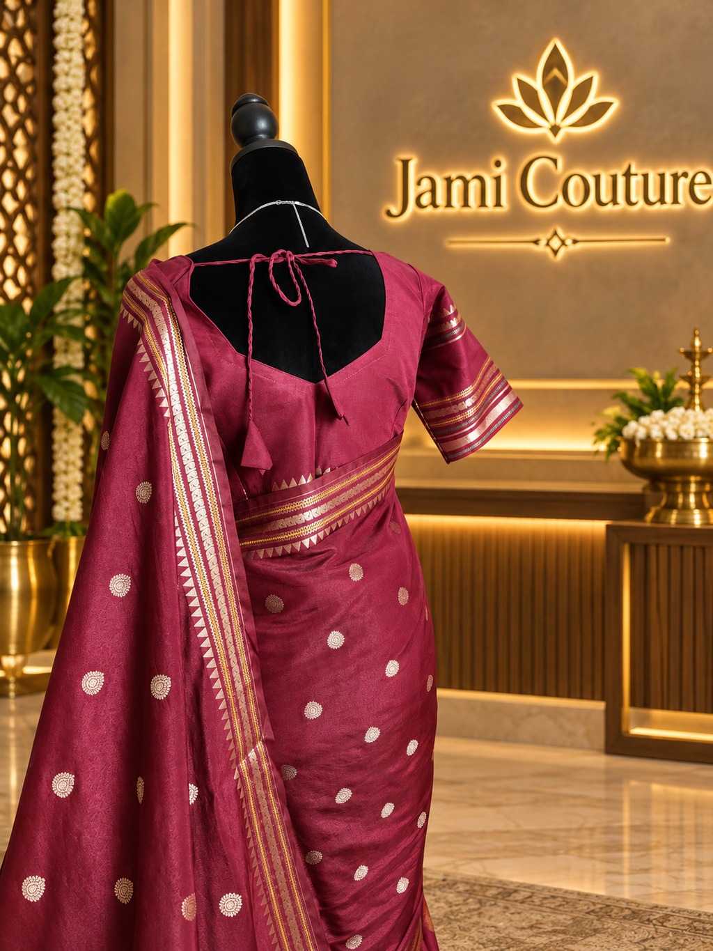 Royal Purple Warm Silk Saree, Striped Border