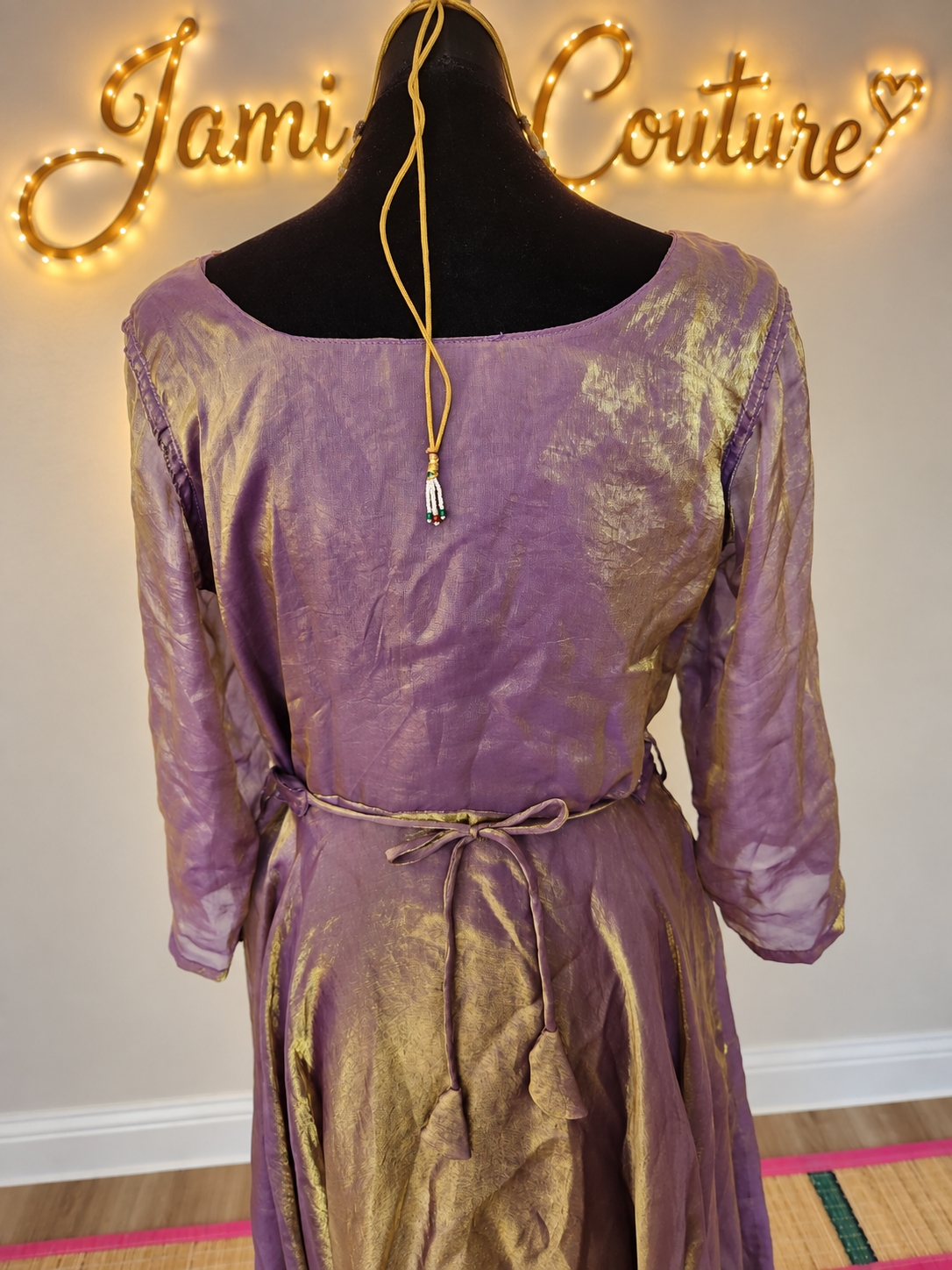 Lavender & Gold premium space Silk Anarkali Gown