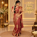 Red Premium Kanchi Silk Saree with Hand Zardosi Work
