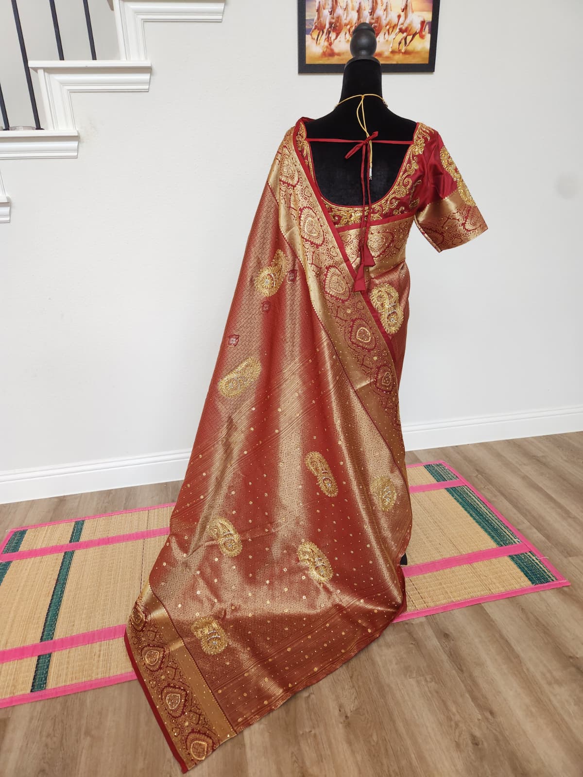 Maroon Premium Kanchi Silk Saree with Hand Zardosi Work