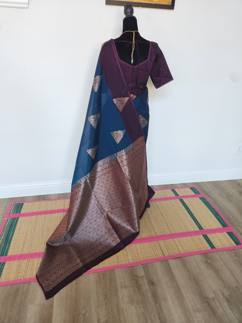 Kanchi Silk Cotton Saree, Gold Zari Brocade