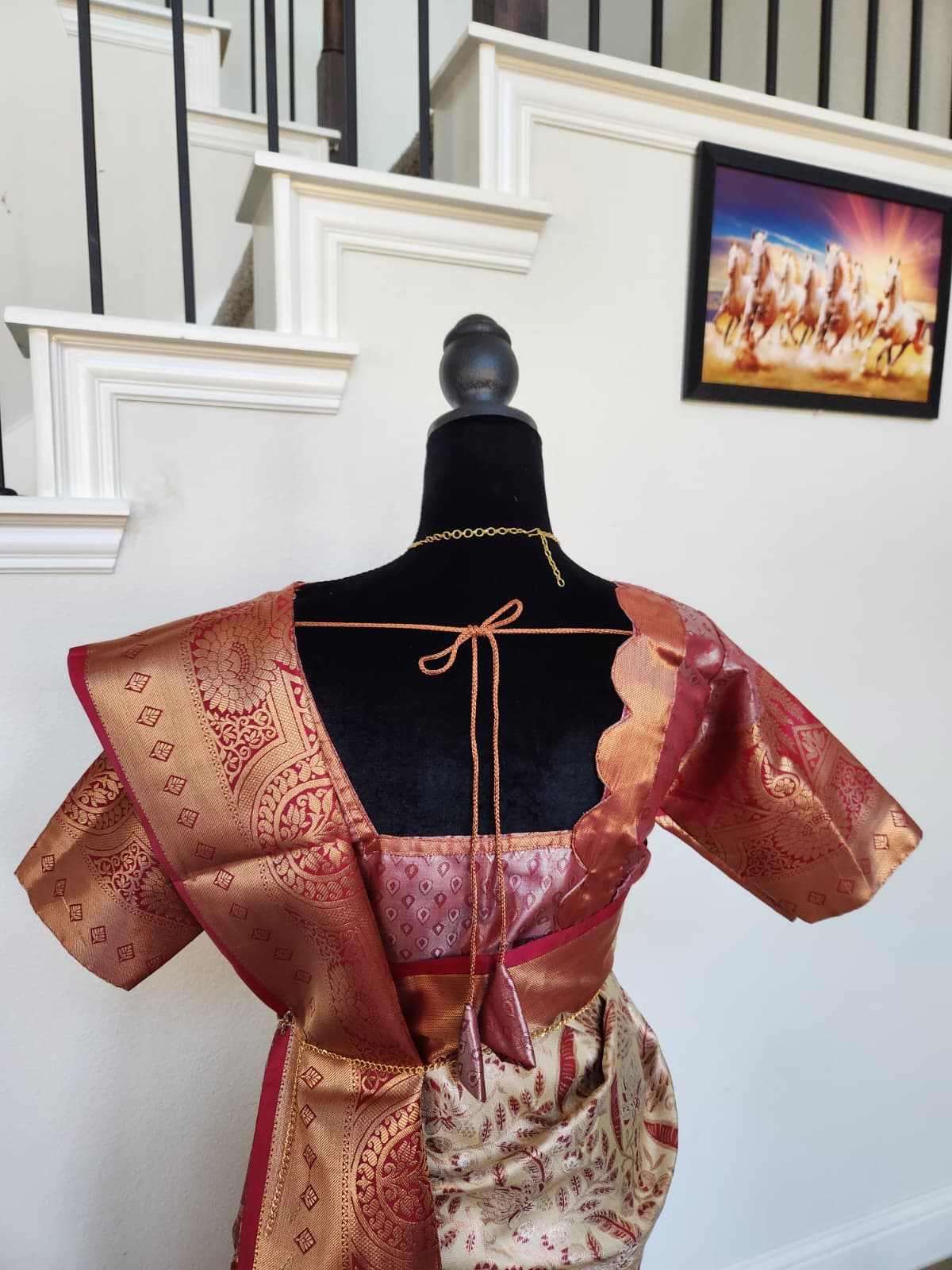 ✨ Premium Kanchipuram Silk Saree – Handpicked Collection ✨ - Ivory/cream body with elegant maroon-red woven floral motifs