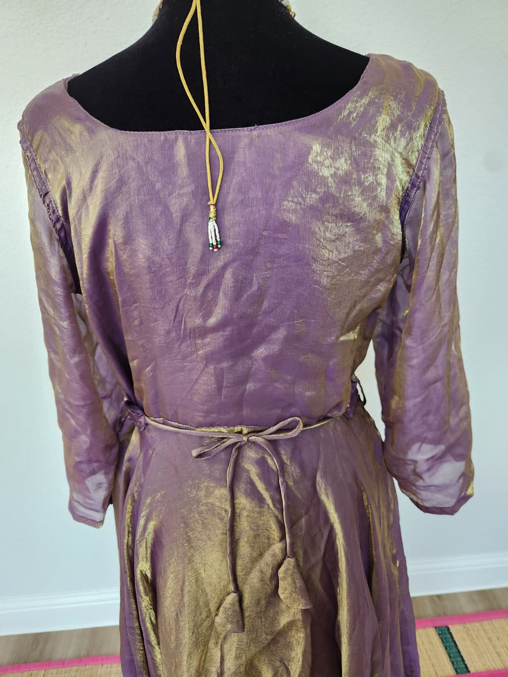 Lavender & Gold premium space Silk Anarkali Gown