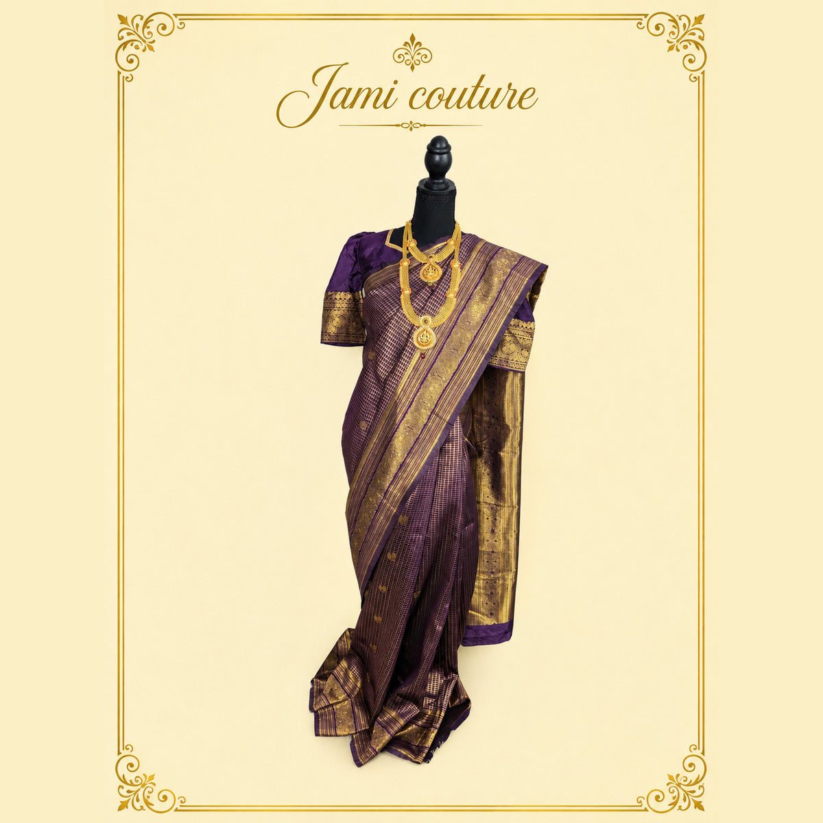 Purple Banarasi Soft Silk Saree, Zari Peacock Border