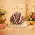 Red and Green Embellished Potli Clutch